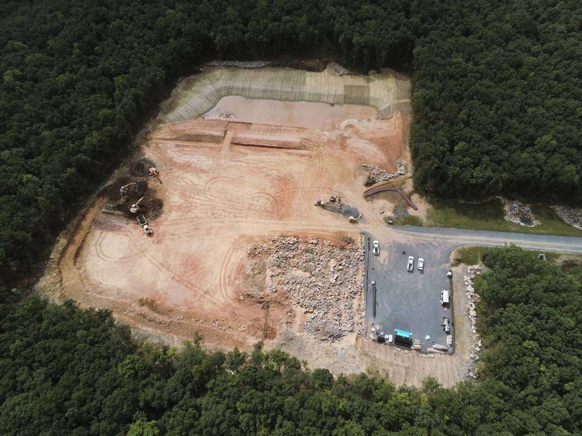 Aerial view of site development at Carbon County Emergency Training Center