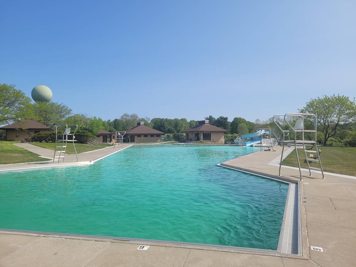 Completed pool facility at Frances Slocum State Park