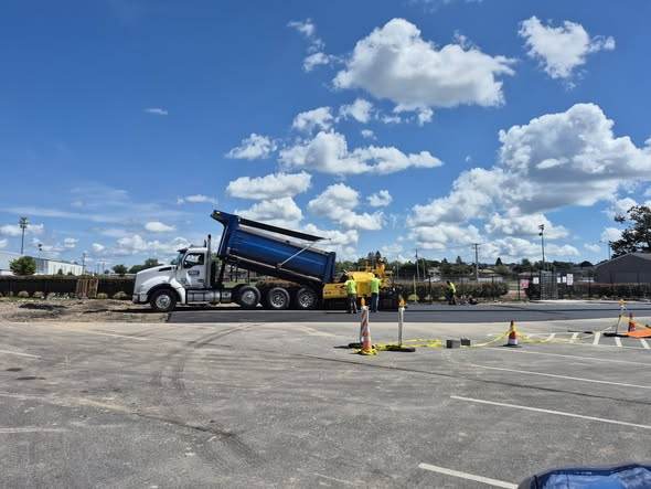Paving crew at Hazleton Area School District