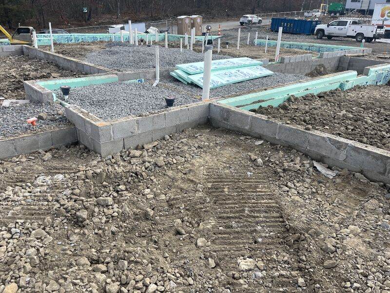 Foundation site work at Hilltop Heights