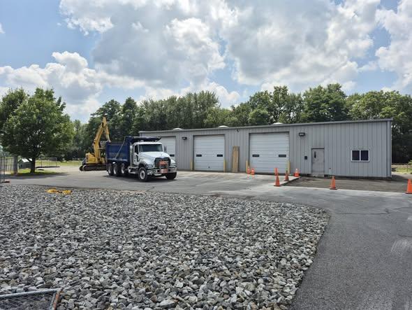 Completed garage building at Luzerne County Flood Authority