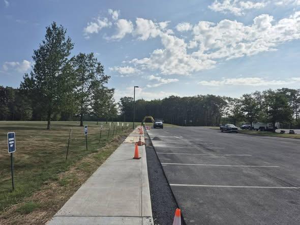 New sidewalk construction at Pocono Mountain School District